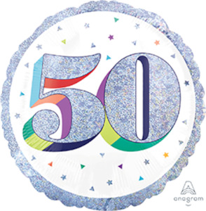 Foil Balloon 50th Birthday - Confetti