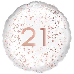 Foil Balloon 18"Happy Birthday Rose Gold Splatter 21