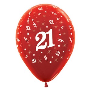Printed: Uninflated - Balloon Single 21st Birthday Assorted (B)