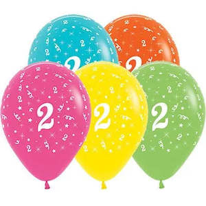Printed: Uninflated - Balloon Single 2nd Birthday Assorted