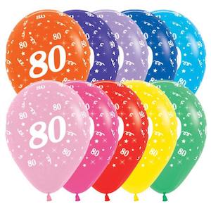 Uninflated - Balloon Single 80th Birthday Assorted