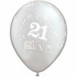 Uninflated - Balloon Single 21st Silver