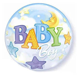 Bubble Balloon Baby Boy Stars & Moon
