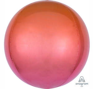 Balloon Orbz 16" Ombre Red Orange