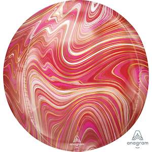 Balloon Orbz 16" Red Pink Marble