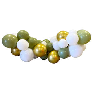 Garlands: Balloon Garland pack - Sage Green, Gold and White