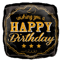 Foil Balloon 18" Happy Birthday - Vintage