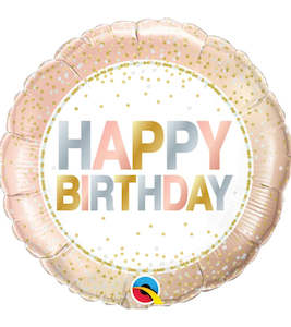 Foil Balloon 18" Happy Birthday - Metallic Dots