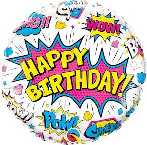 Superhero "Happy Birthday" Foil Balloon