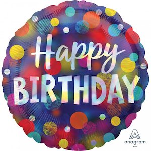 Happy Birthday: Foil Balloon 18" Happy Birthday - Party Dots
