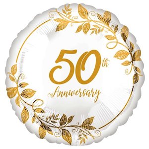 Foil Balloon Gold 50th Anniversary