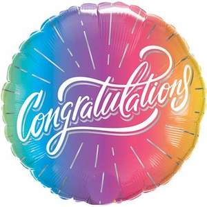 Foil Balloon 18" Congratulations Vibrant