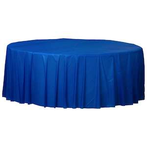 Table Covers: Plastic Table Cover Round - Royal Blue