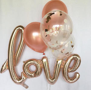 Foil Letter Banners Air Fill Only: Foil Balloon "Love" Rose Gold *Air fill only*