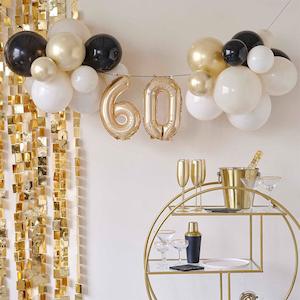 Foil Letter Banners Air Fill Only: 60 Milestone Balloon Bunting
