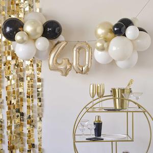 Foil Letter Banners Air Fill Only: 40 Milestone Balloon Bunting