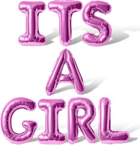 It's a Girl Foil Balloon Banner