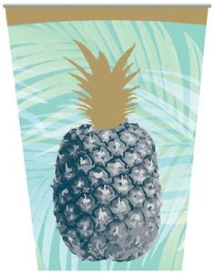 Plastic Paper Cups: Tropical Cups 8pk