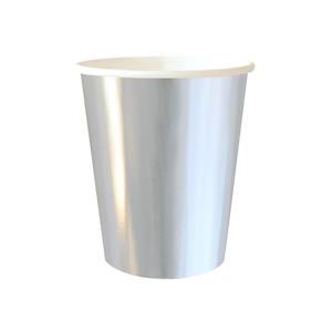 Plastic Paper Cups: Silver Foil Paper Cups 8pk