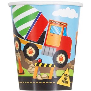 Plastic Paper Cups: Construction Party 'Yield for Party' Paper Cups 8pk