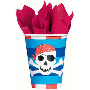 Plastic Paper Cups: Pirate Party Cups 8pk
