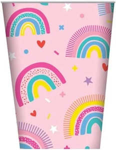 Plastic Paper Cups: Rainbow Cups 8pk 250ml