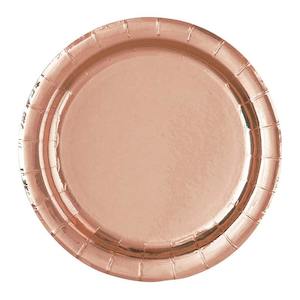 Rose Gold Foil Paper Plates 8pk 22cm