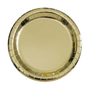 Disposable Plates: Gold Foil Paper Plates 8pk 22cm