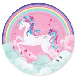 Unicorn Rainbow Plates 8pk