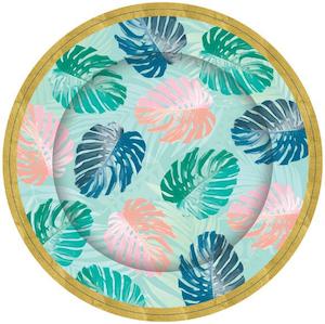 Disposable Plates: Tropical Leaf Paper Plates 8pk