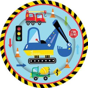 Disposable Plates: Construction Party Paper Plates 8pk