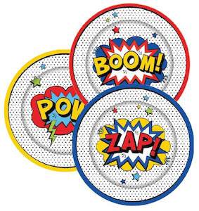 Disposable Plates: Super Hero Party Paper Plates 8pk
