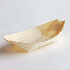 Disposable Plates: Wooden Biodegradable Boat Dish Small 10pcs