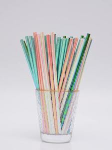 Paper Straws 20pk - Peach/Teal/Iridescent