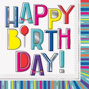 Colorful Birthday Napkins 16pk