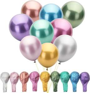 6 12 Balloon Packs: Party Balloons 6pk Chrome Assorted  - Rabbit Brand