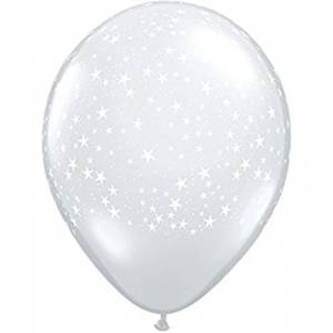 Clear White Star Balloons - 12pk