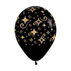 Golden Diamond + Black Balloons - 12pk