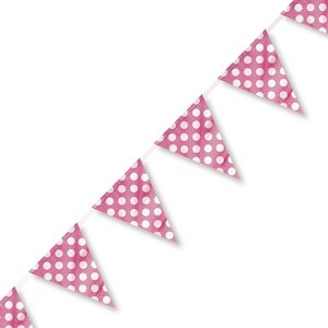 Bunting Flag Banner (Large) Polka Dot Pink