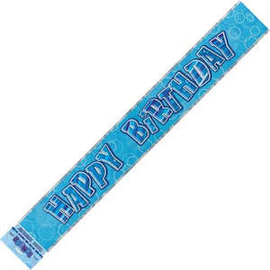 Banners: Banner Happy Birthday - Blue & Silver