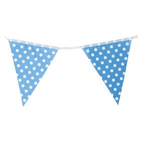 Banners: Bunting Flag Banner (Large) Polka Dot Blue