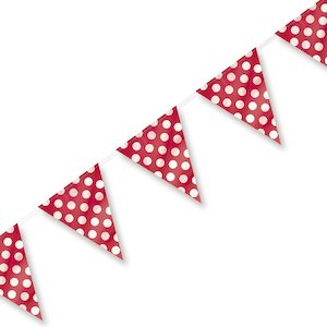 Bunting Flag Banner (Large) Polka Dot Red