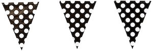 Banners: Bunting Flag Banner Black & Polka Dots