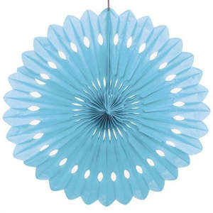 Tissue Paper Fan Pale Blue - 40cm