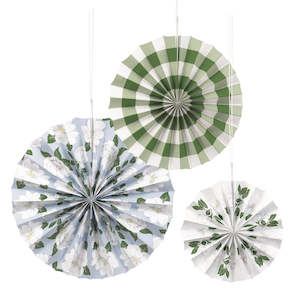 Fans: Garden Paper Fans Mixed - 3 Mini Fans