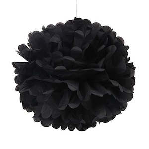 Tissue Paper Pom Pom - Black 40cm