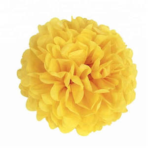 Puff Balls Honeycomb: Tissue Paper Pom Pom 40cm - Yellow