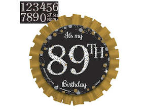 Badges: Add Any Age Badge - Black & Gold Rosette