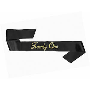 21st Bday Sash - Black