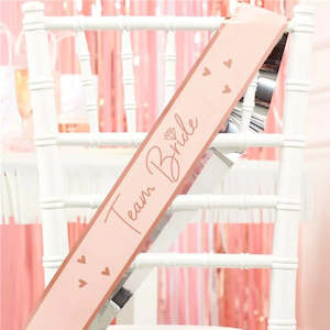 Sashes: Team Bride Rose Gold Sashes 6pk
